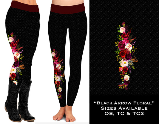 Black Arrow Floral - Leggings