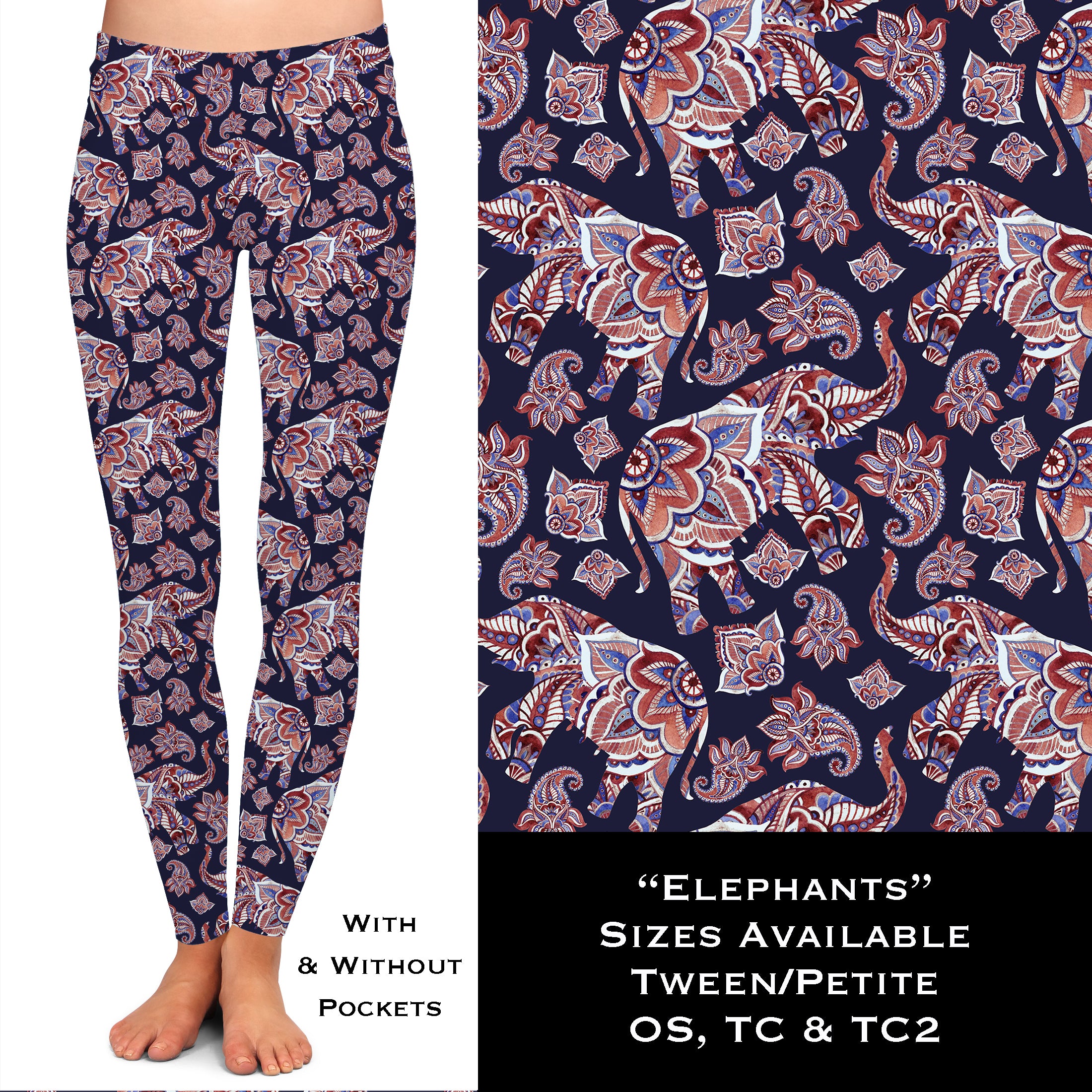 Elephants - Leggings with Pockets – Warehouse