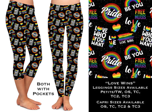Love Wins - Full & Capri Leggings w/Pockets