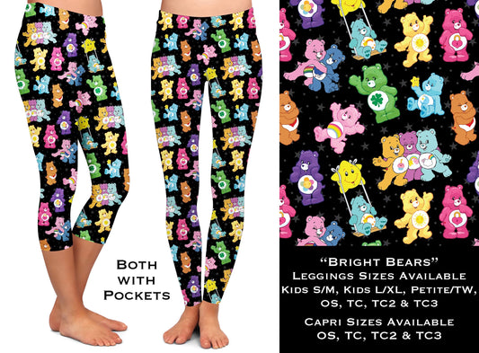 Bright Bears Full & Capri Leggings