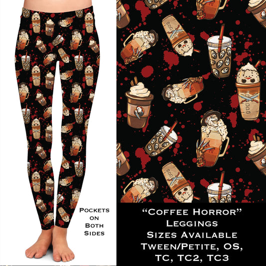 Coffee Horror Leggings with Pockets