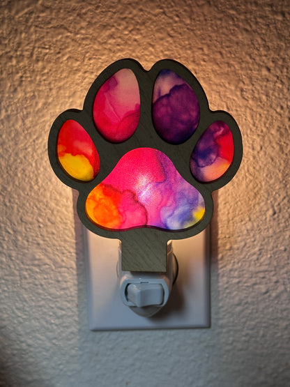 Rainbow Paw - Handcrafted Night Light