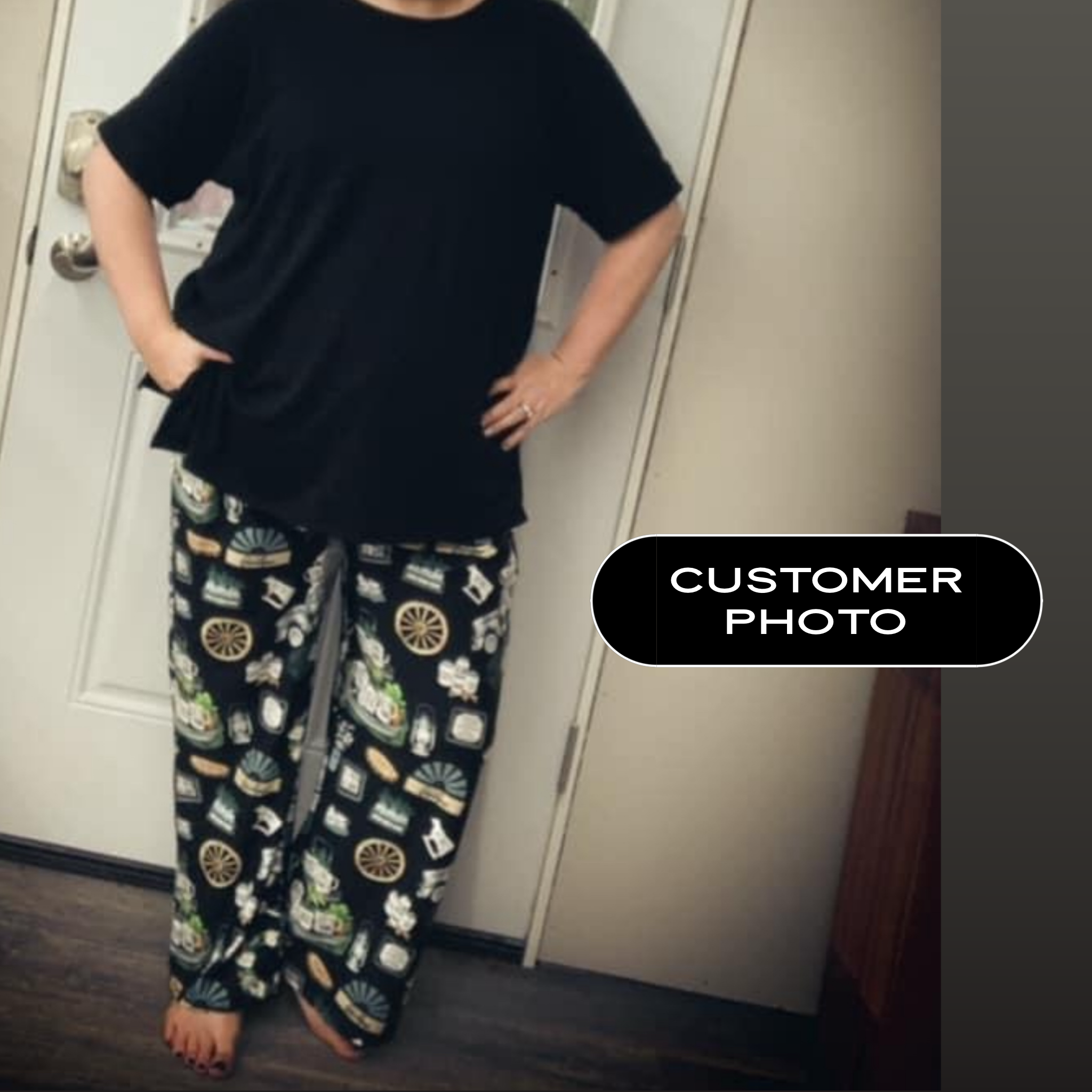 Black Arrow Floral Lounge Pants