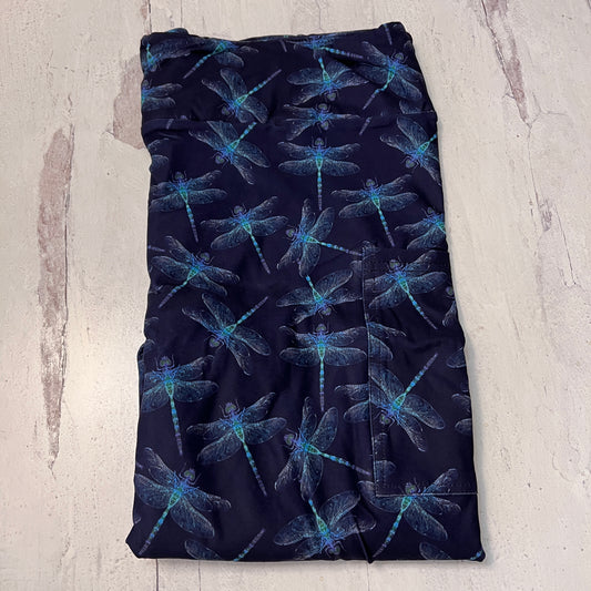 Blue Dragonfly - Leggings with Pockets