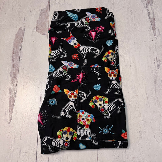 Day of the Dead Dogs - Leggings with Pockets