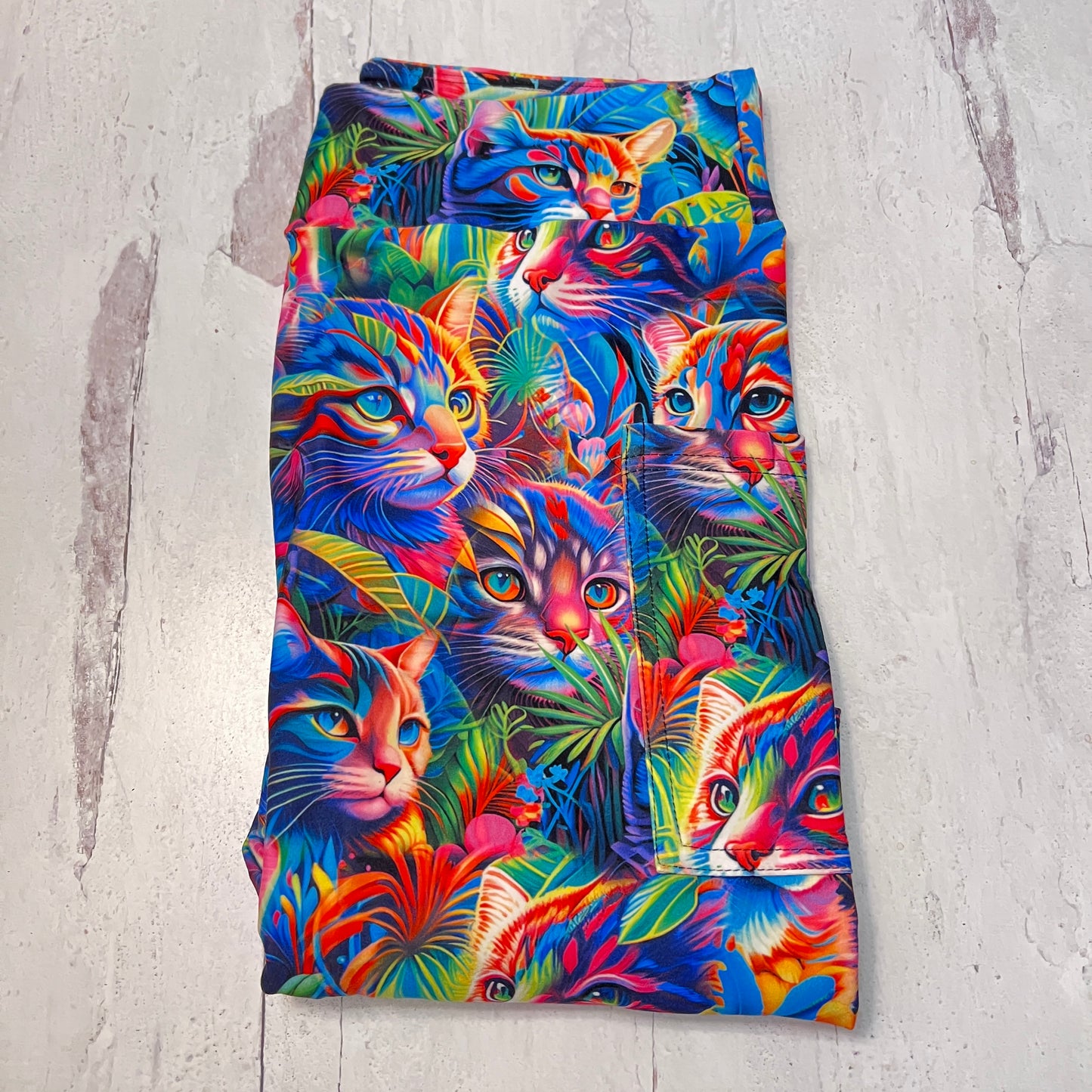 Bright Kitties - Leggings with Pockets