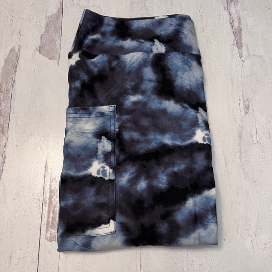 Tie Dye Black and White - Leggings with Pockets