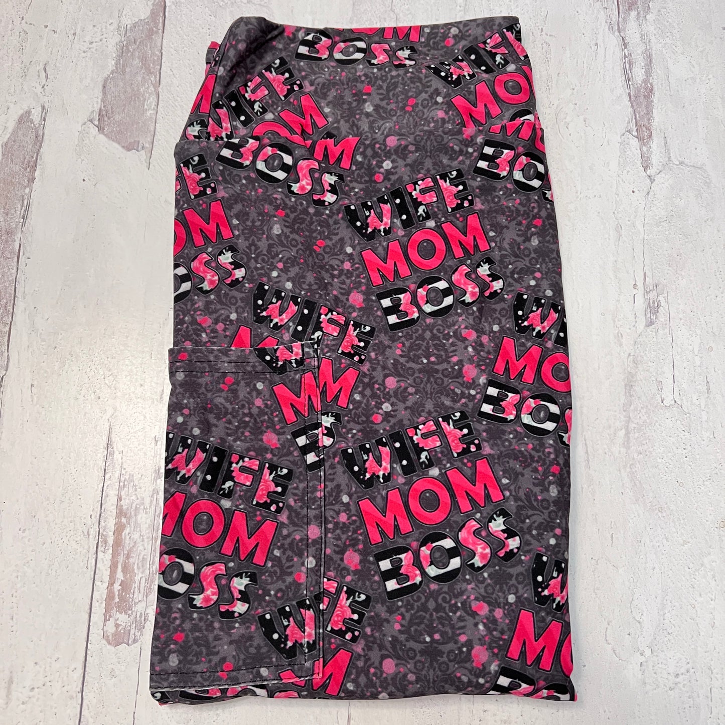 Wife Mom Boss - Leggings with Pockets