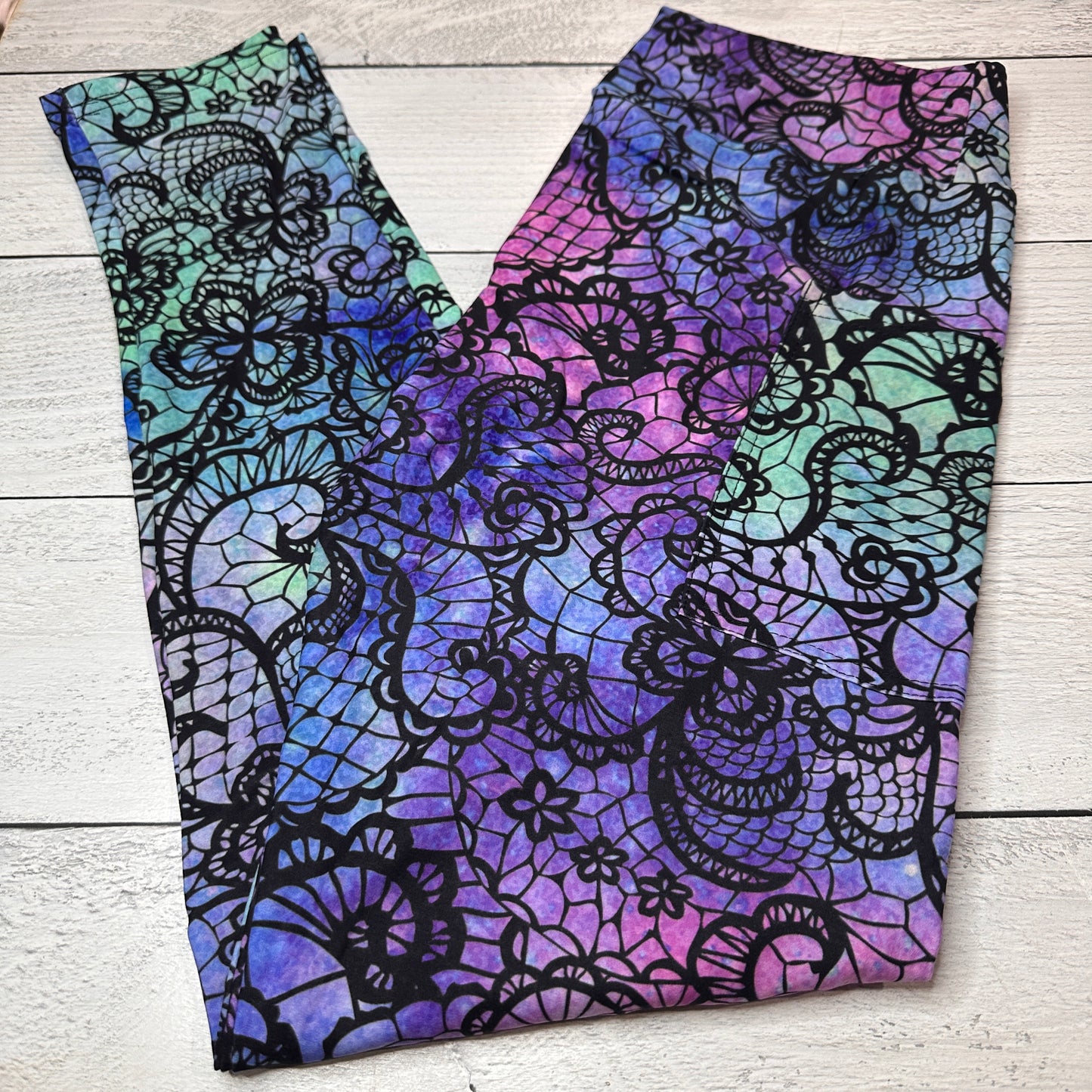 Watercolor Lace - Leggings with Pockets