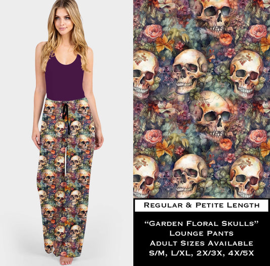 Garden Floral Skulls Lounge Pants