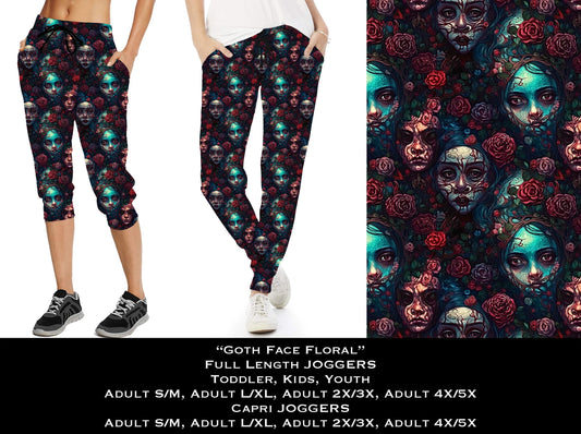 Goth Face Floral Full & Capri Joggers