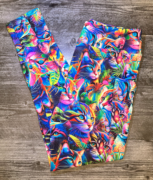 Bright Kittens - Leggings with Pockets