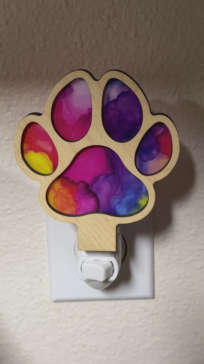 Rainbow Paw - Handcrafted Night Light