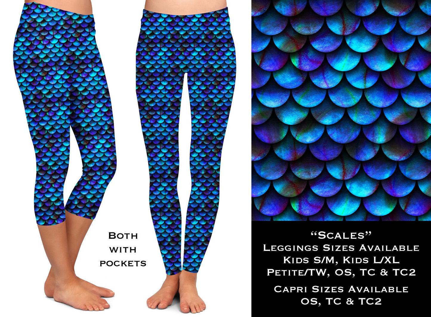 Blue Mermaid Sequin - Leggings