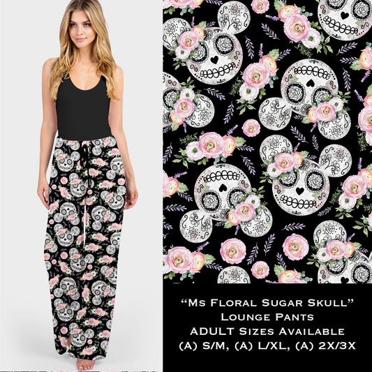 Ms Floral Sugar Skull - Lounge Pants