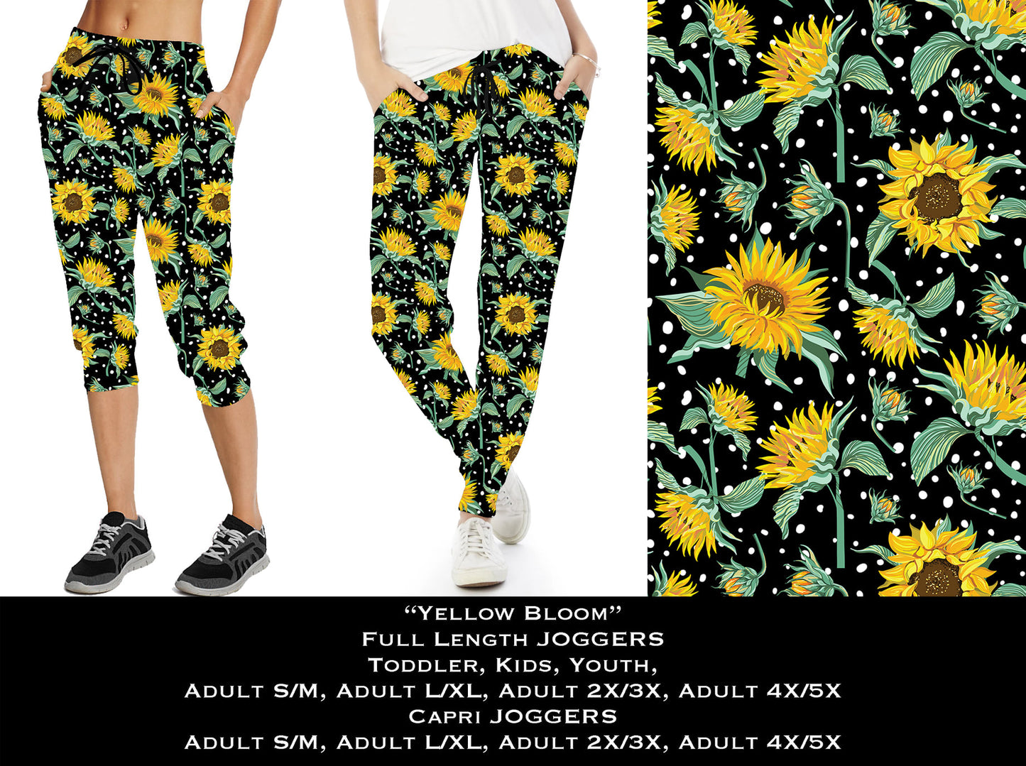 Yellow Bloom Full & Capri Joggers