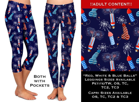 Red, White & Blue Balls Leggings & Capris