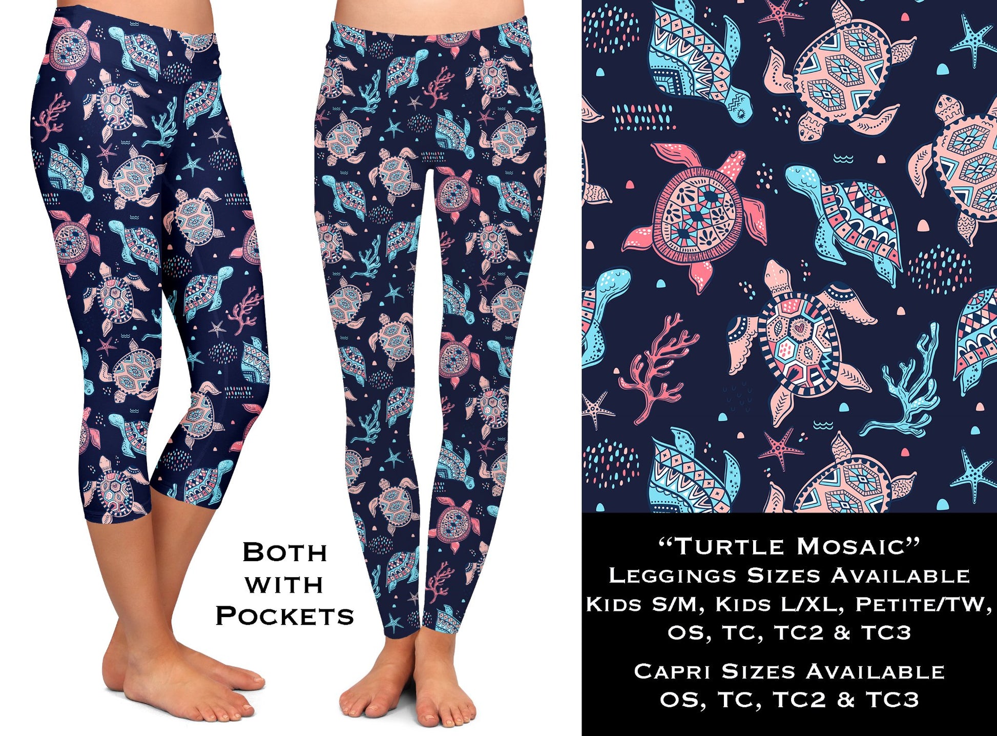 Turtle Mosaic Leggings & Capris – Warehouse