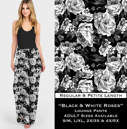 Black & White Roses - Lounge Pants