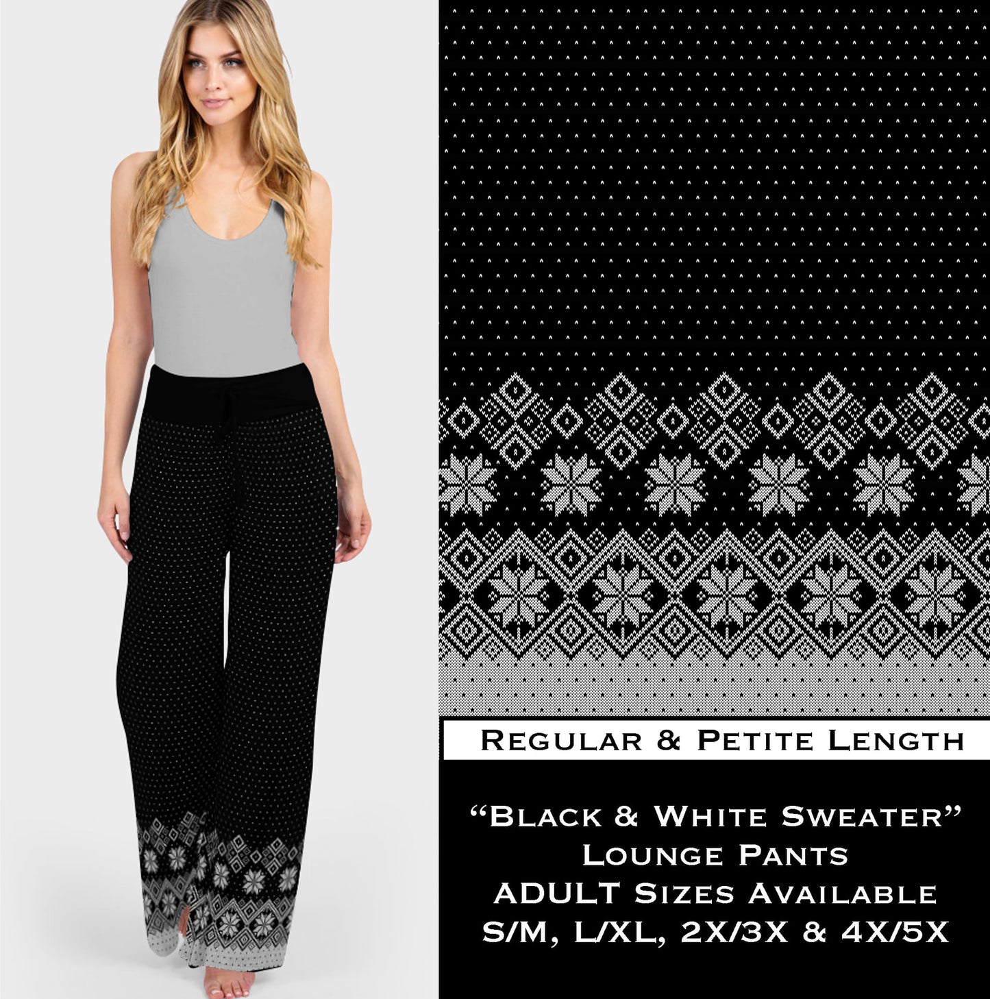 Black & White Sweater - Lounge Pants