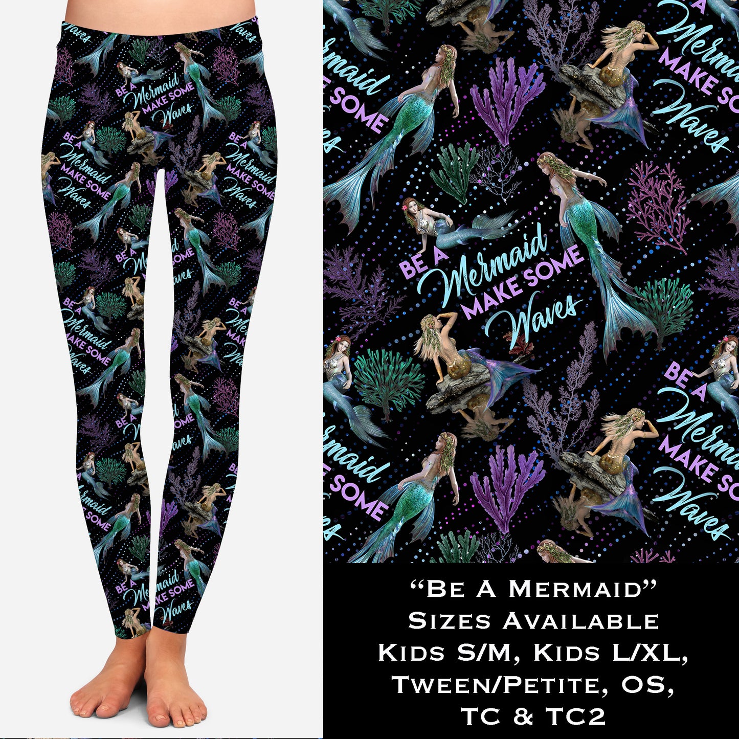 Be a Mermaid - Make Waves - Leggings & Capris