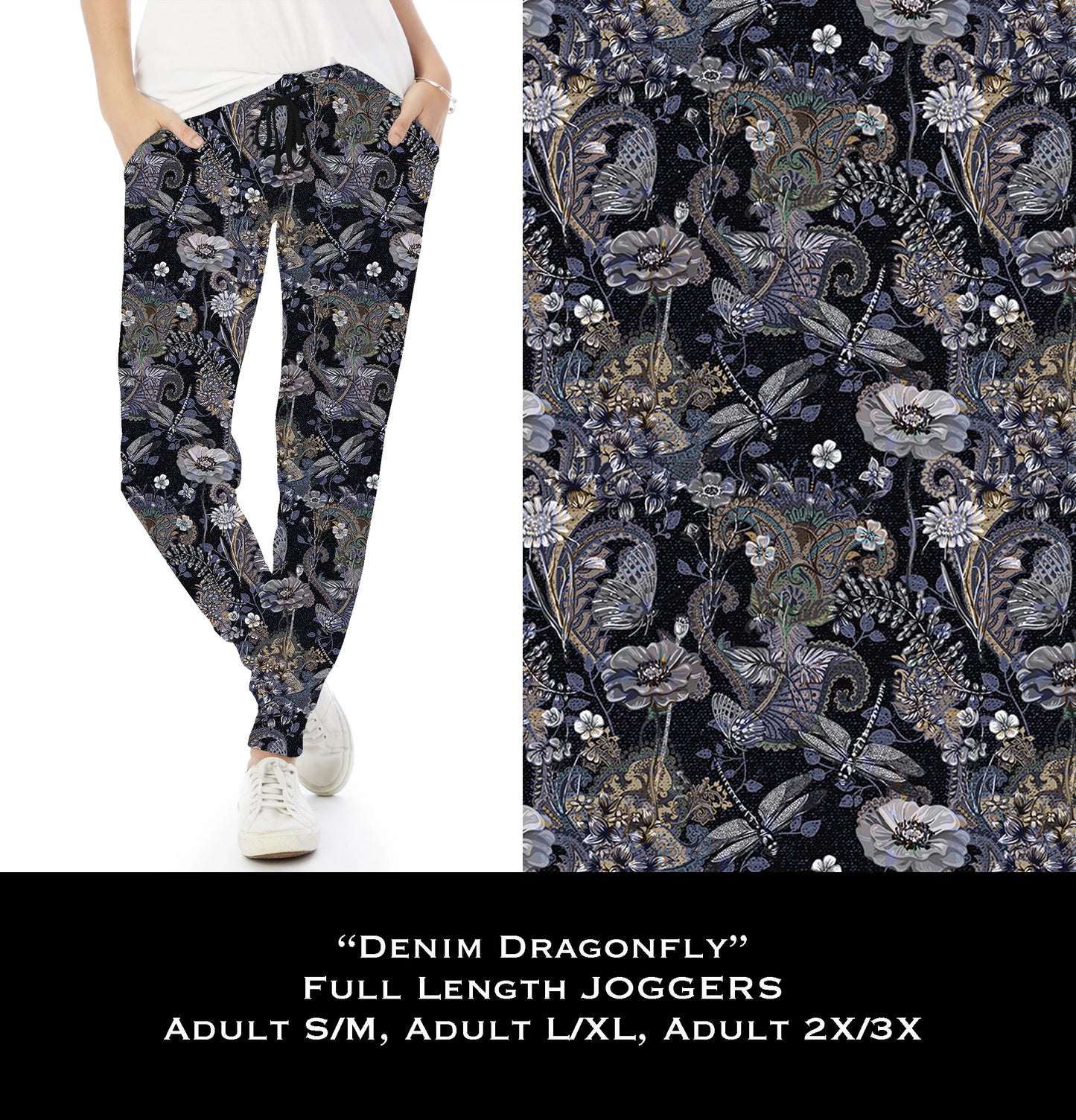 Denim Dragonfly - Full Joggers