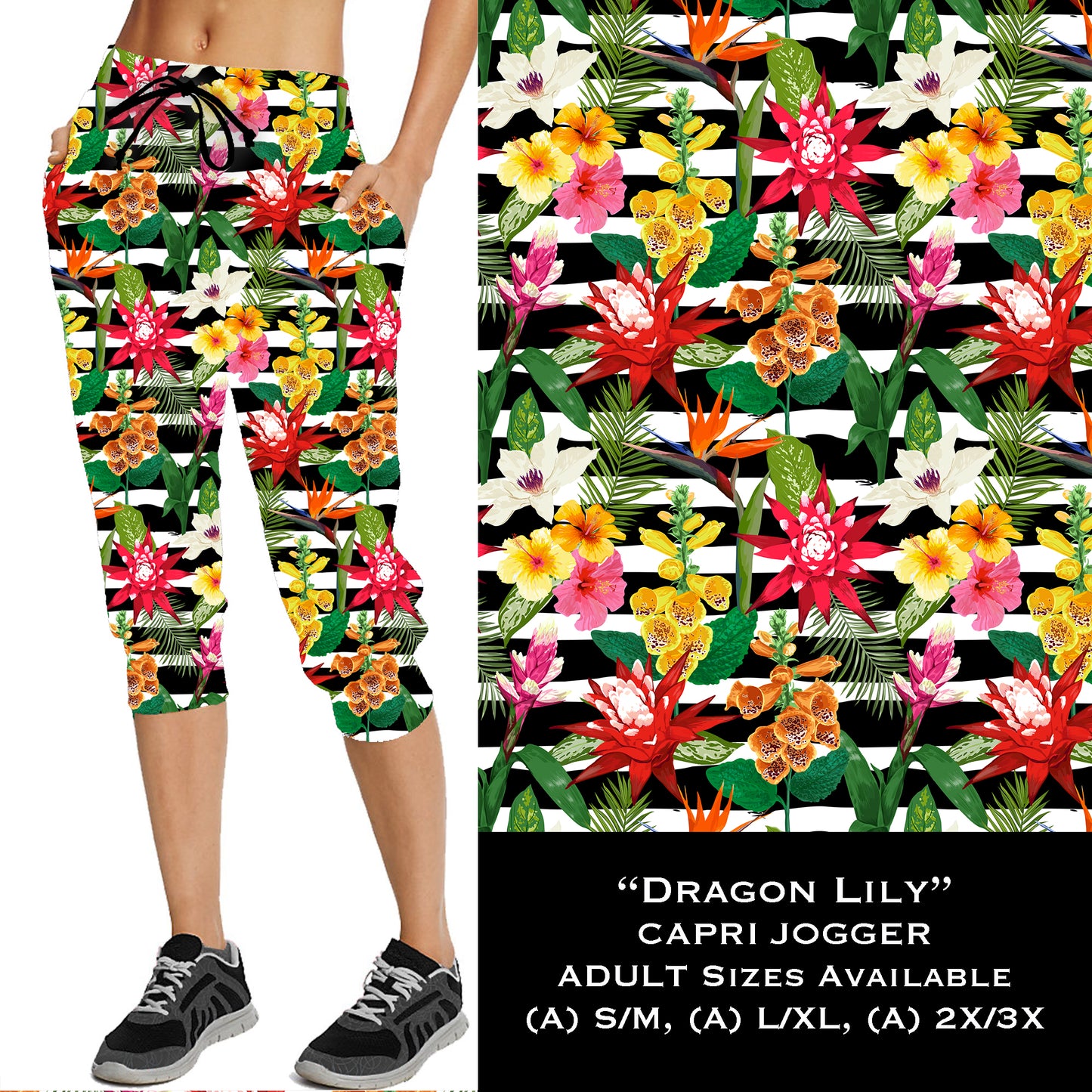 Dragon Lily - Capri Joggers