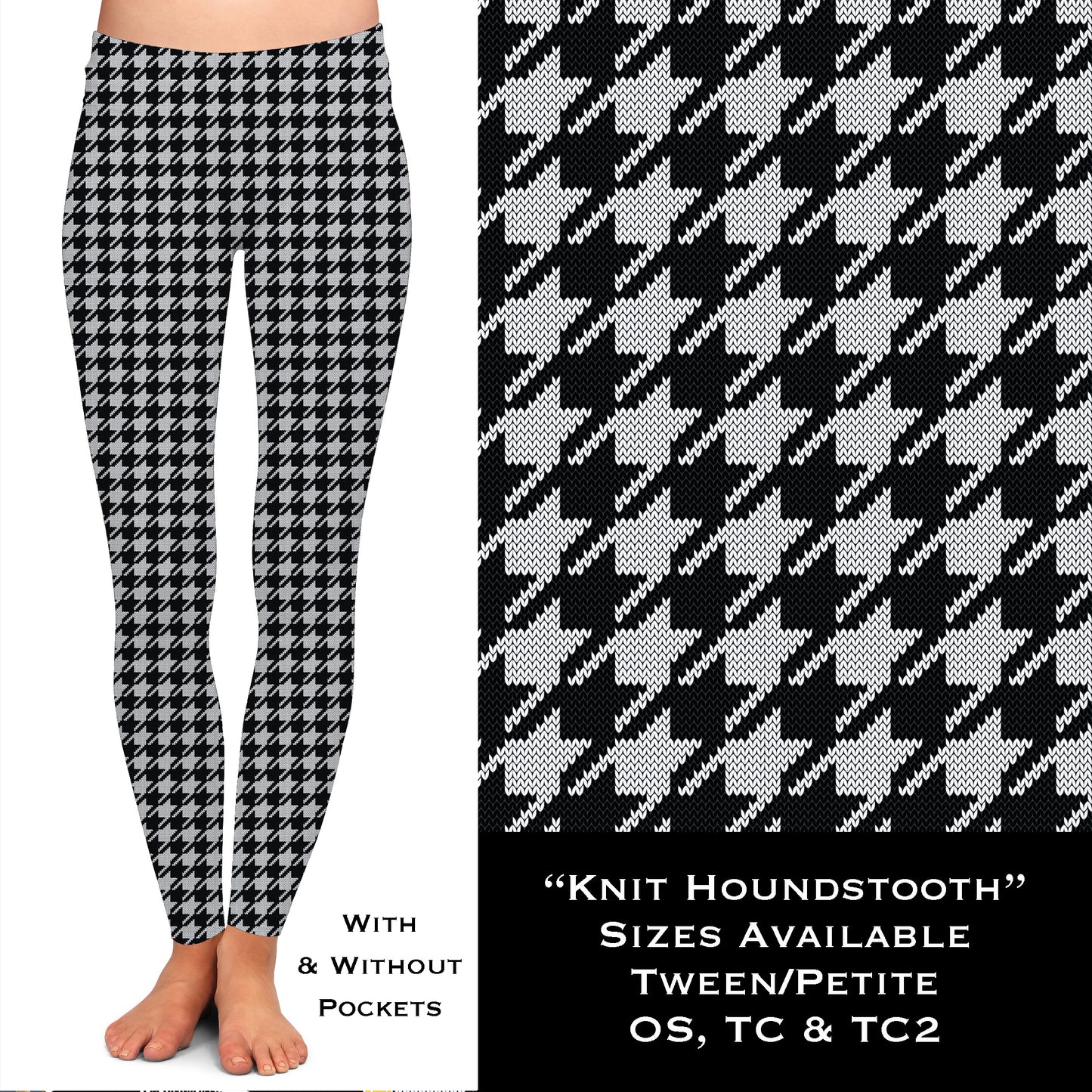 Knit Houndstooth - Legging & Capri