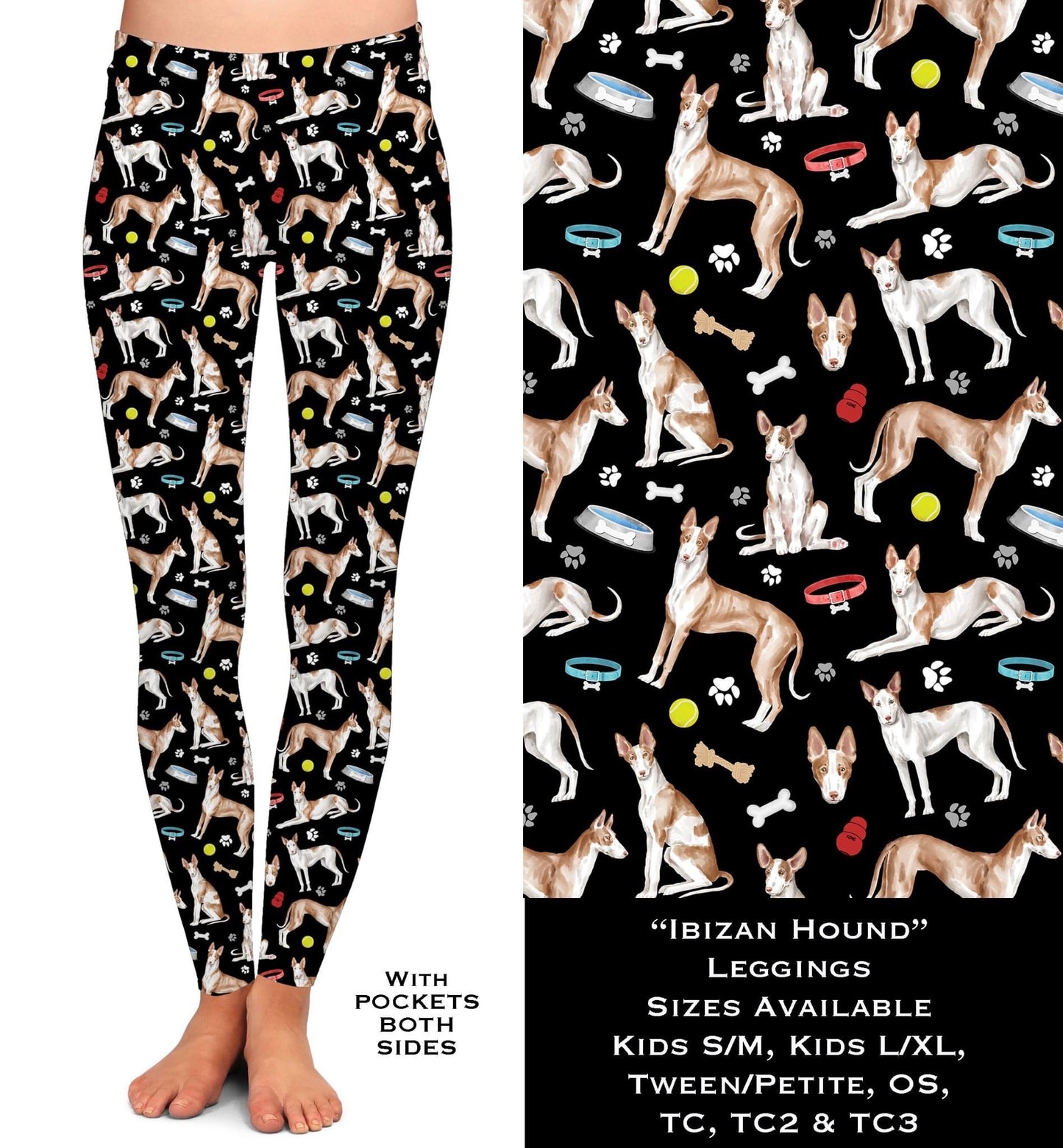 Ibizan Hound Leggings with Pockets