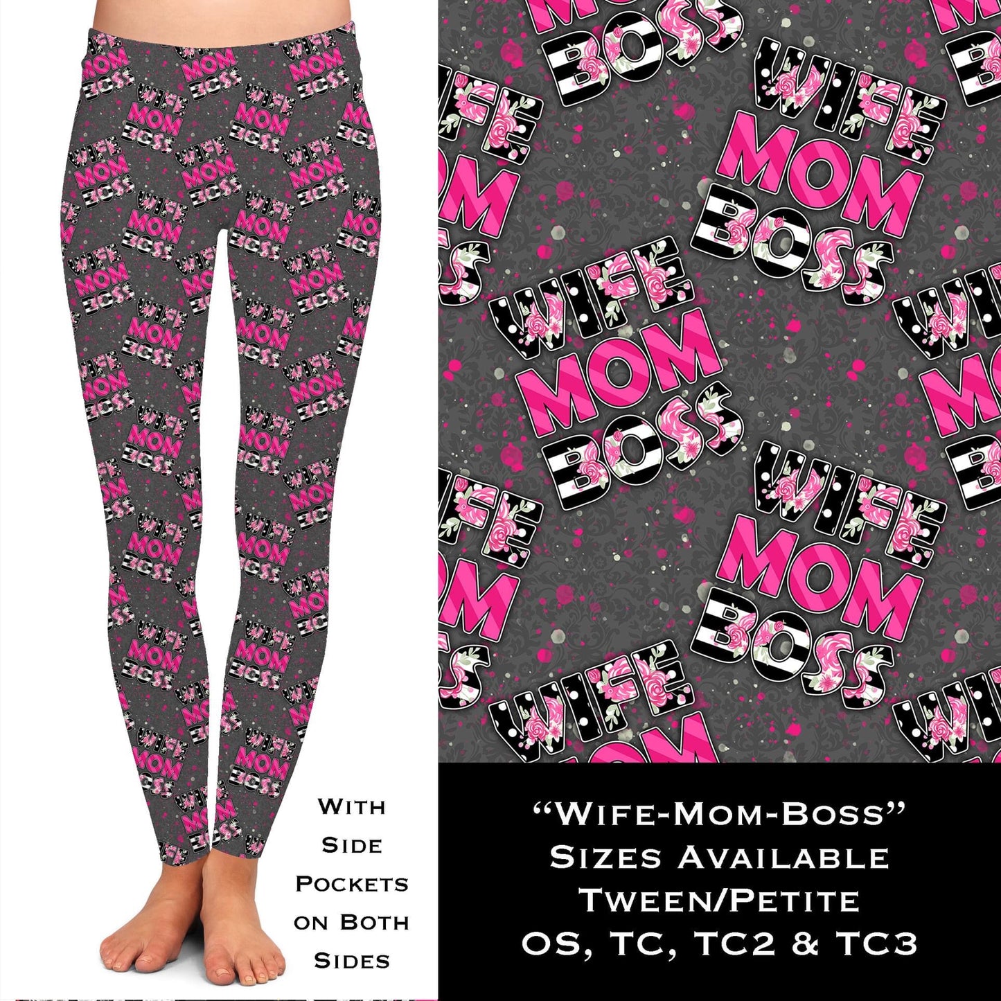 Wife-Mom-Boss Pocket Leggings