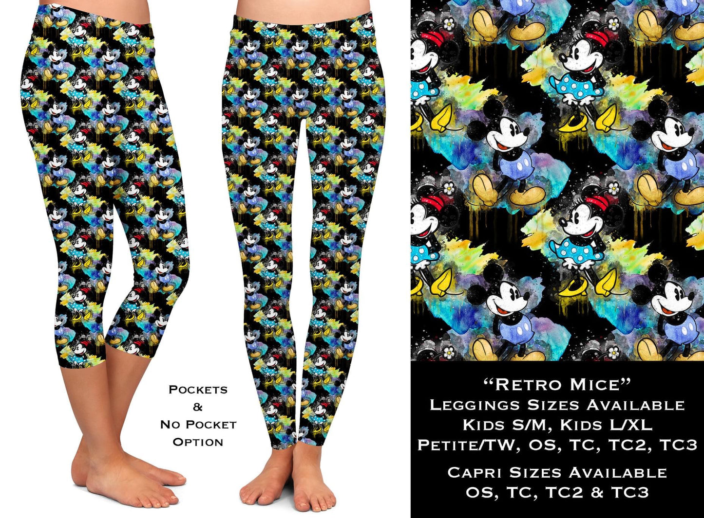 Retro Mice Full & Capri Leggings