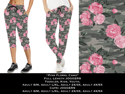 Pink Floral Camo - Full & Capri Joggers