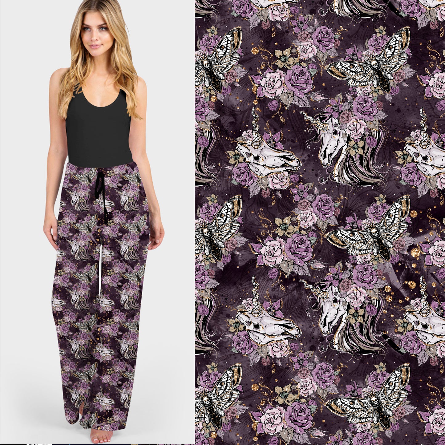 Purple Skeleton Unicorn Lounge Pants