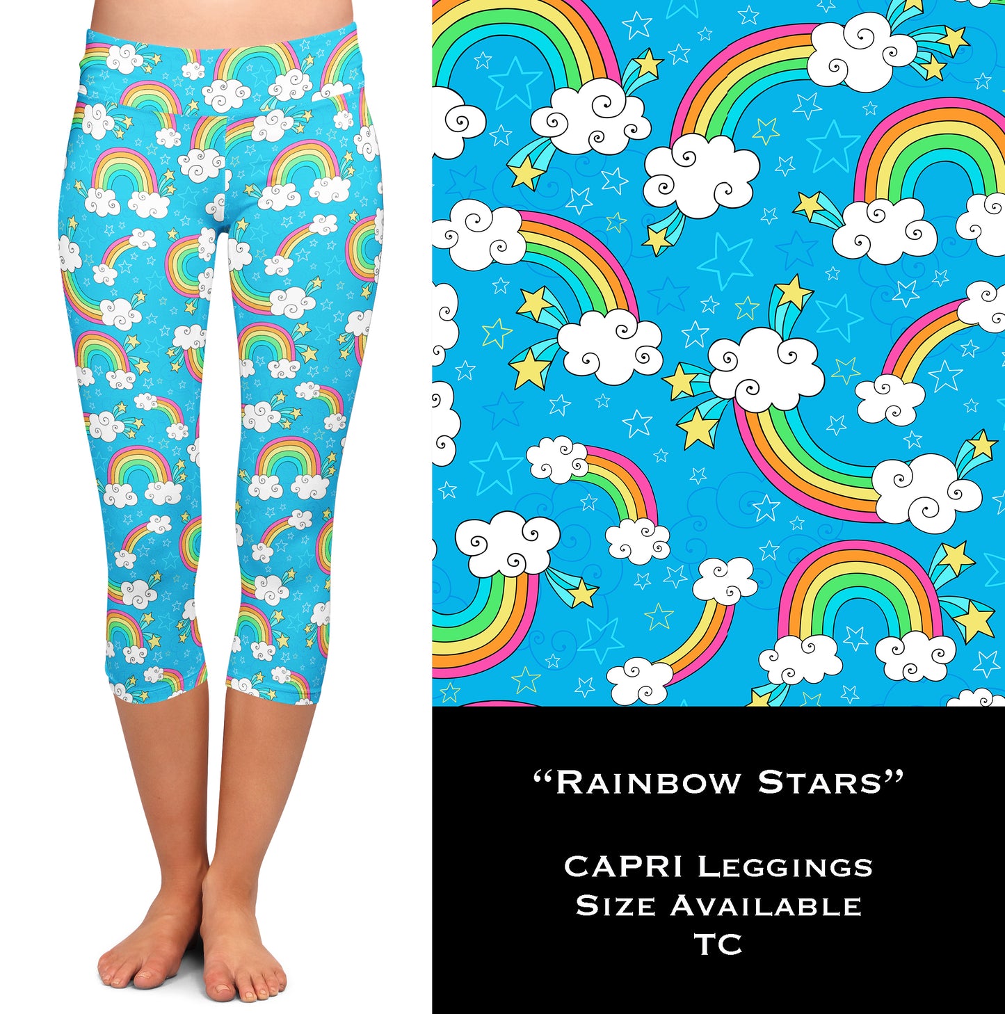 Rainbow Stars - Leggings & Capris