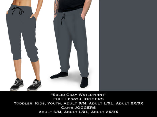 Solid GRAY Waterprint Full & Capri Joggers