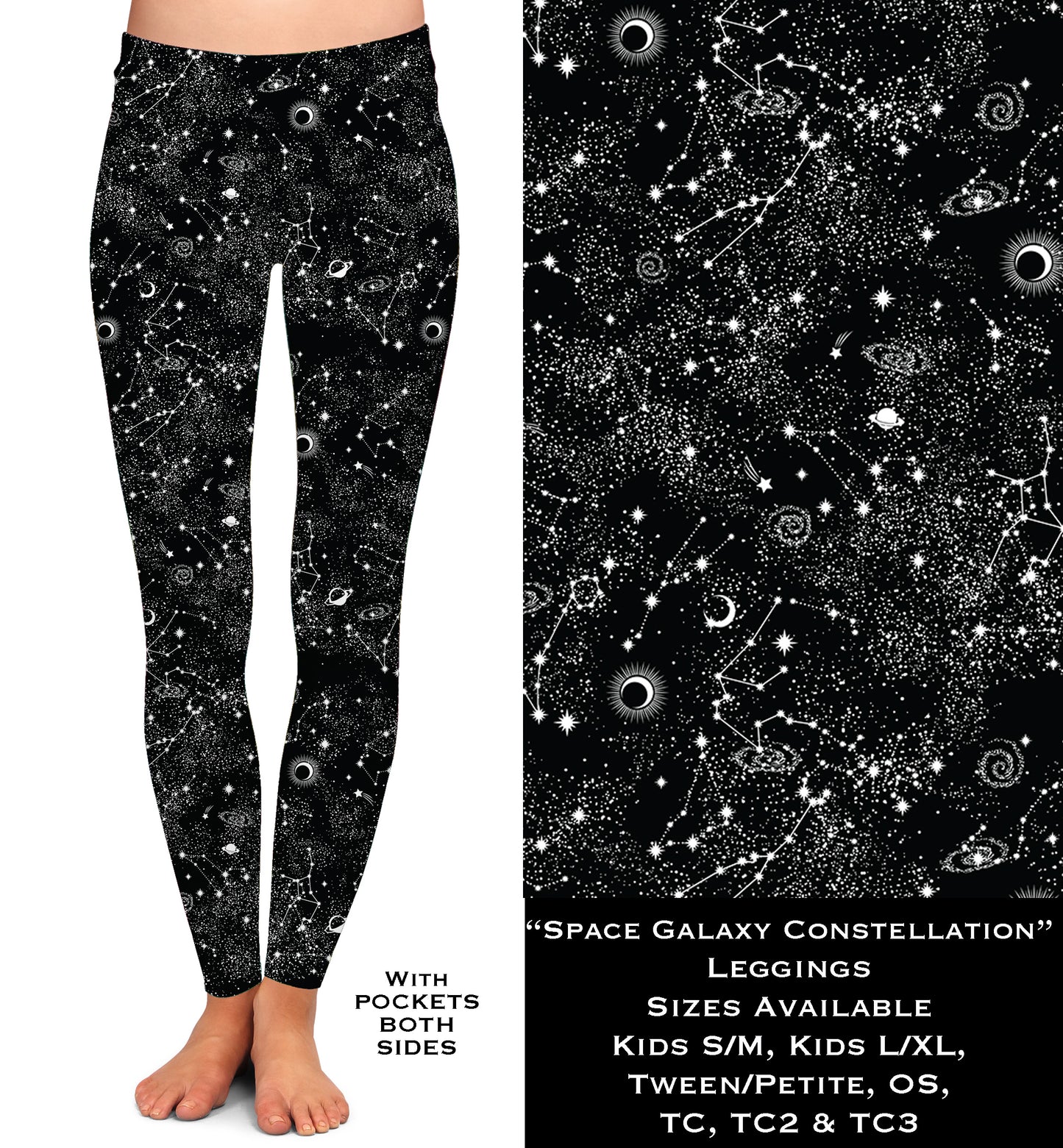 Space Galaxy Constellation - Leggings & Capris