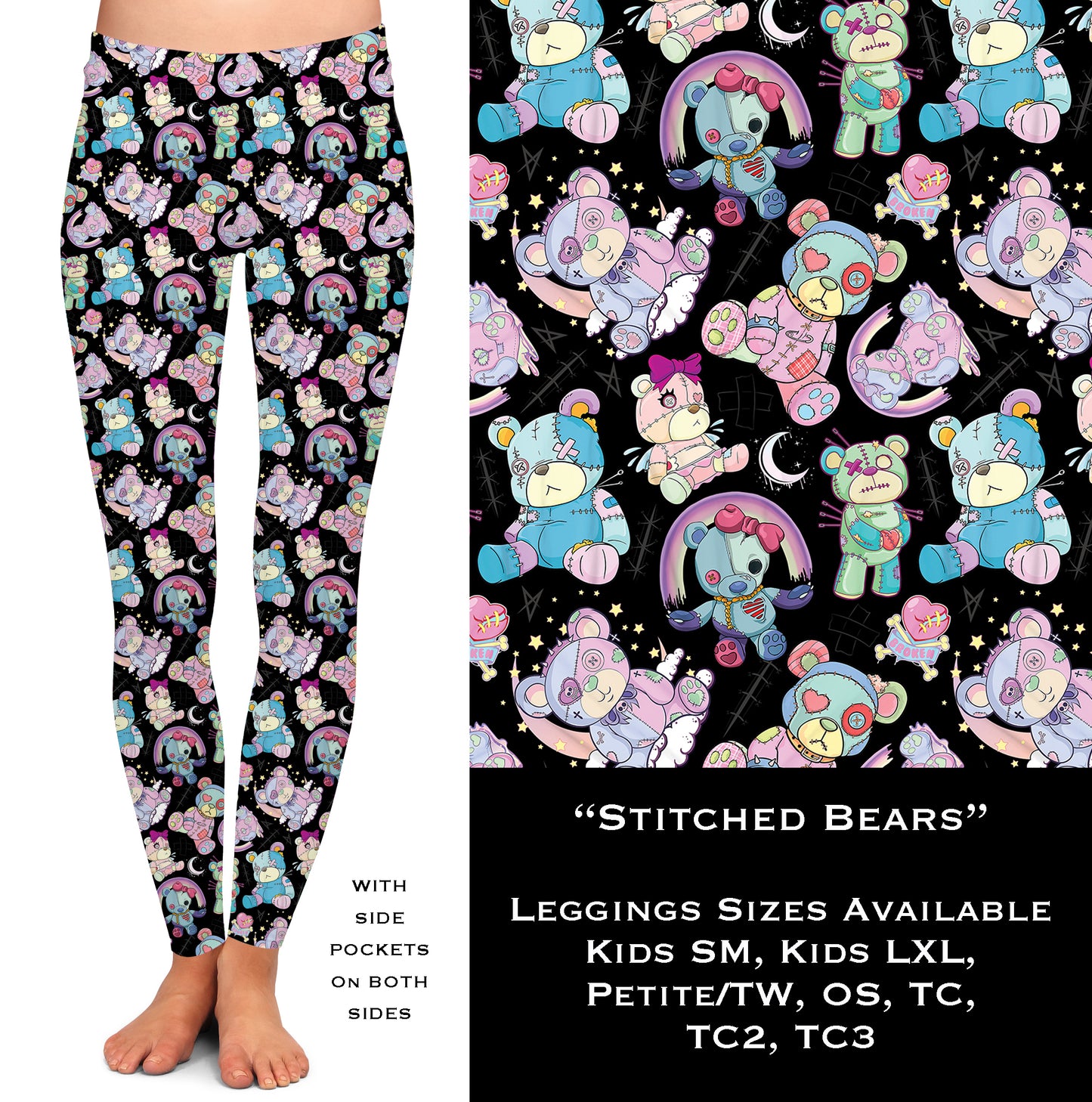 Stitched Bears - Legging & Capri