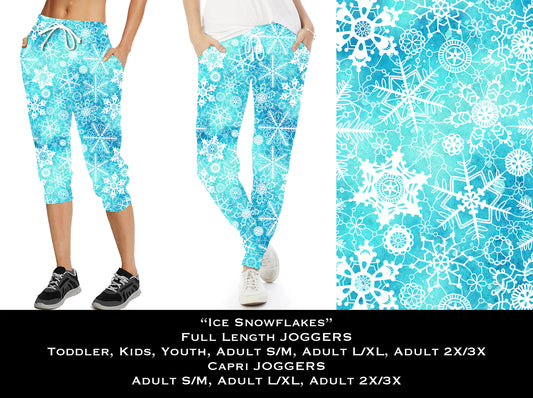 Ice Snowflakes - Full & Capri Joggers