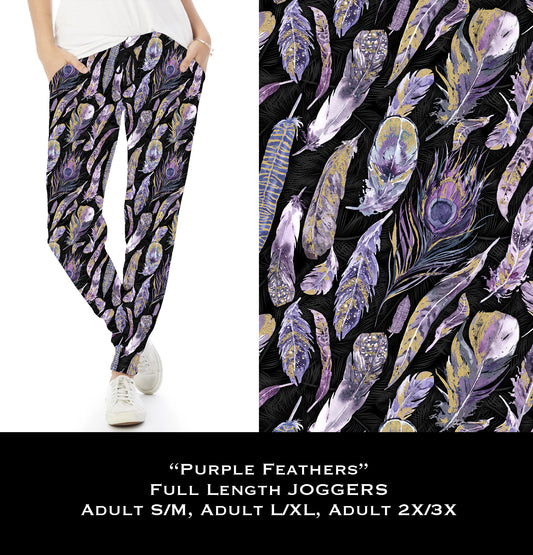 Purple Feathers - Full & Capri Joggers