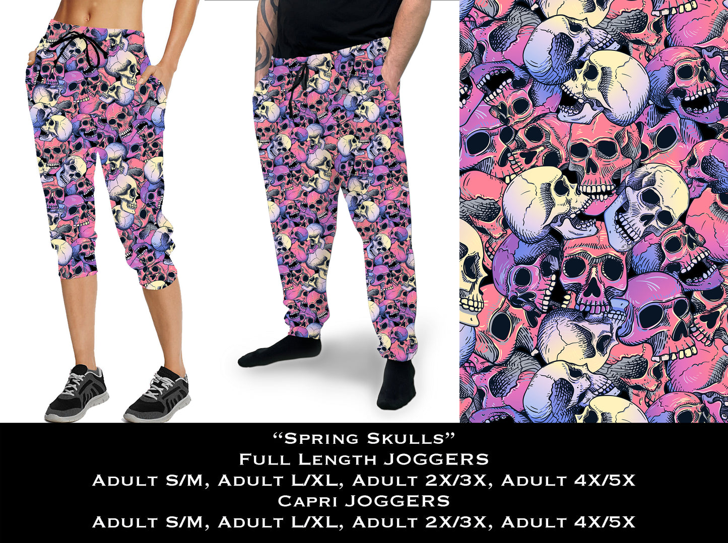 Spring Skulls - Full & Capri Joggers