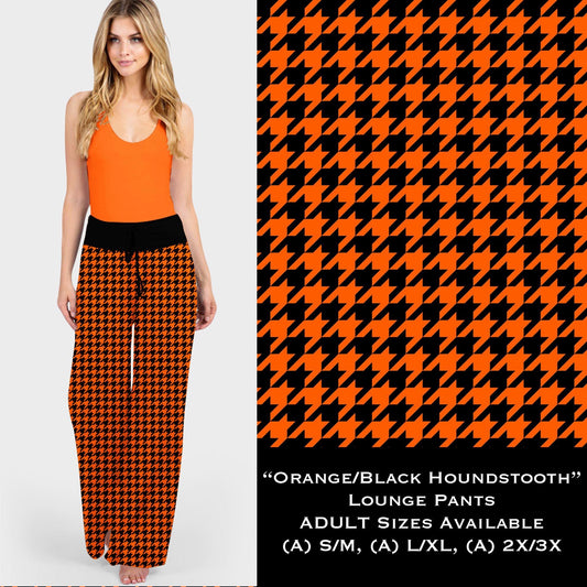 Orange/Black Houndstooth - Lounge Pants