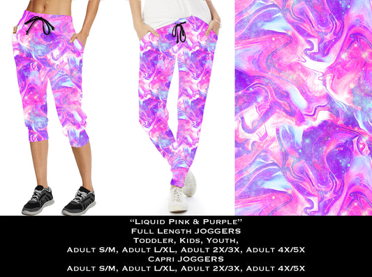 Liquid Pink & Purple - Full & Capri Joggers